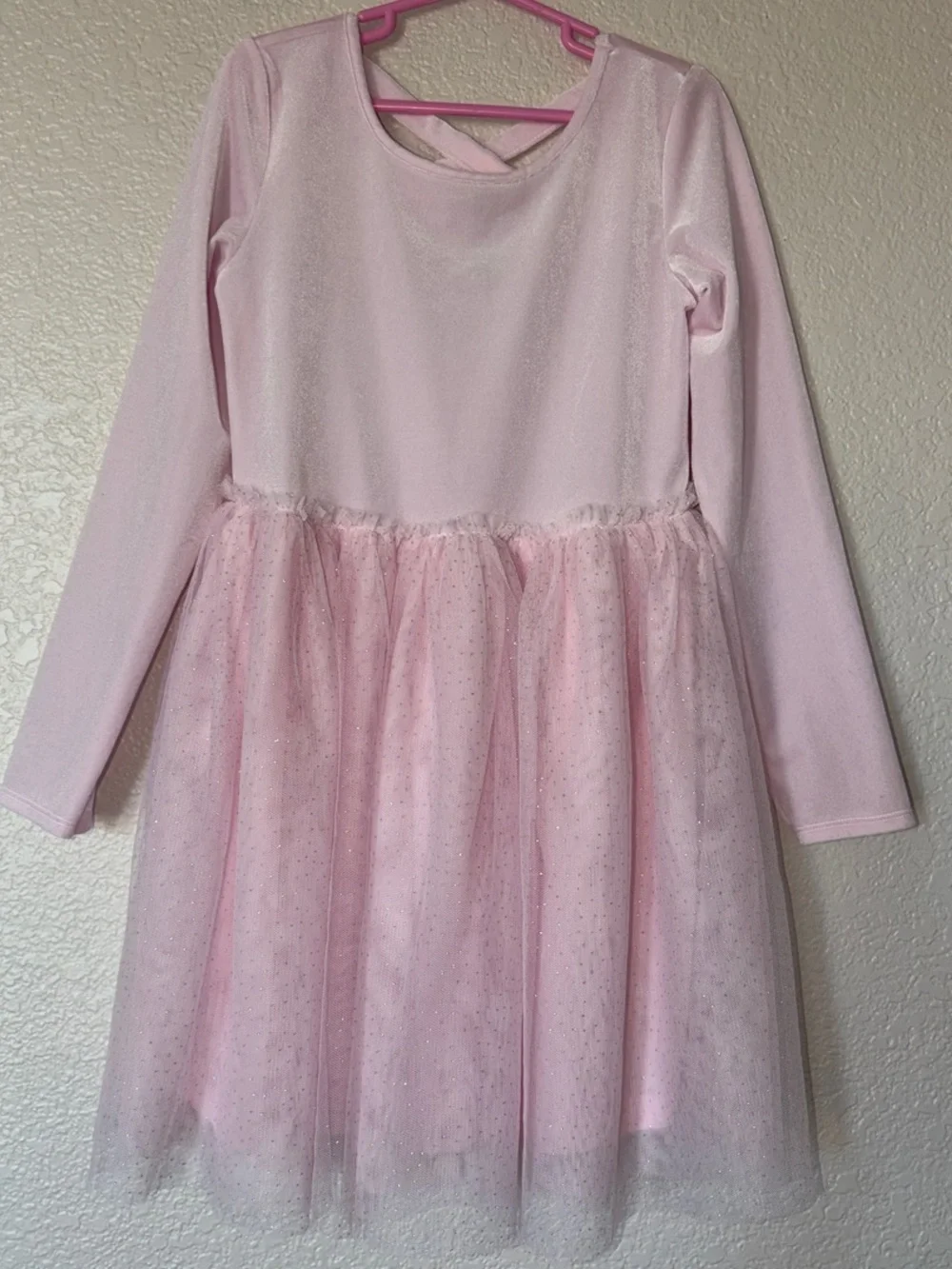 The Children's Place Light Pink Velour Tulle Party Dress